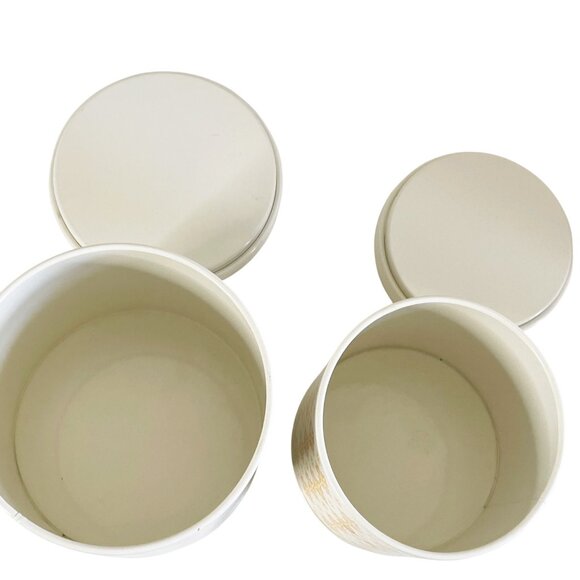 Pioneer Woman Metal Canister Set Floral Geometric Pattern 2 Piece Colorful - Picture 4 of 8